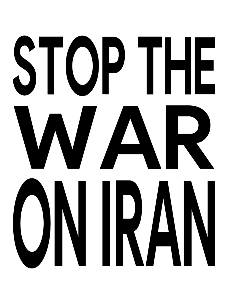 Stop The War On Iran Protest Sign